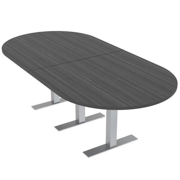 45 in W, 96 in L, 29 in H, Engineered Wood Top, Grey